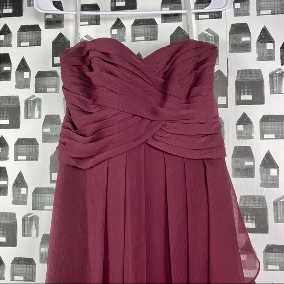 David’s bridal strapless chiffon dress - Picture 4 of 8